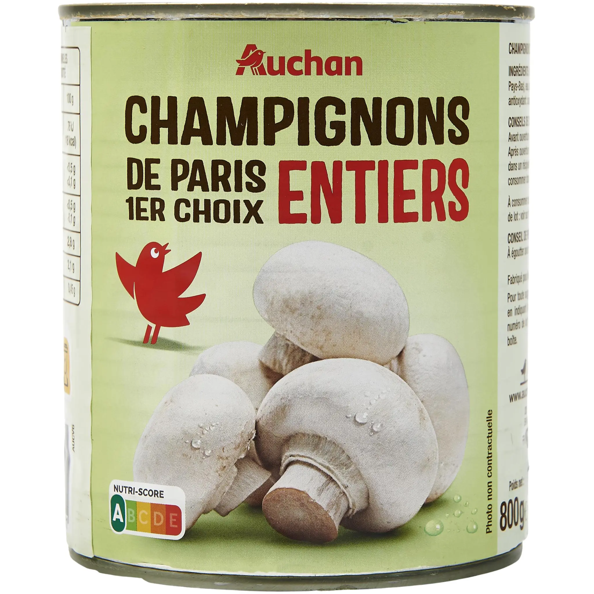 AUCHAN Champignons de Paris entiers 1er choix