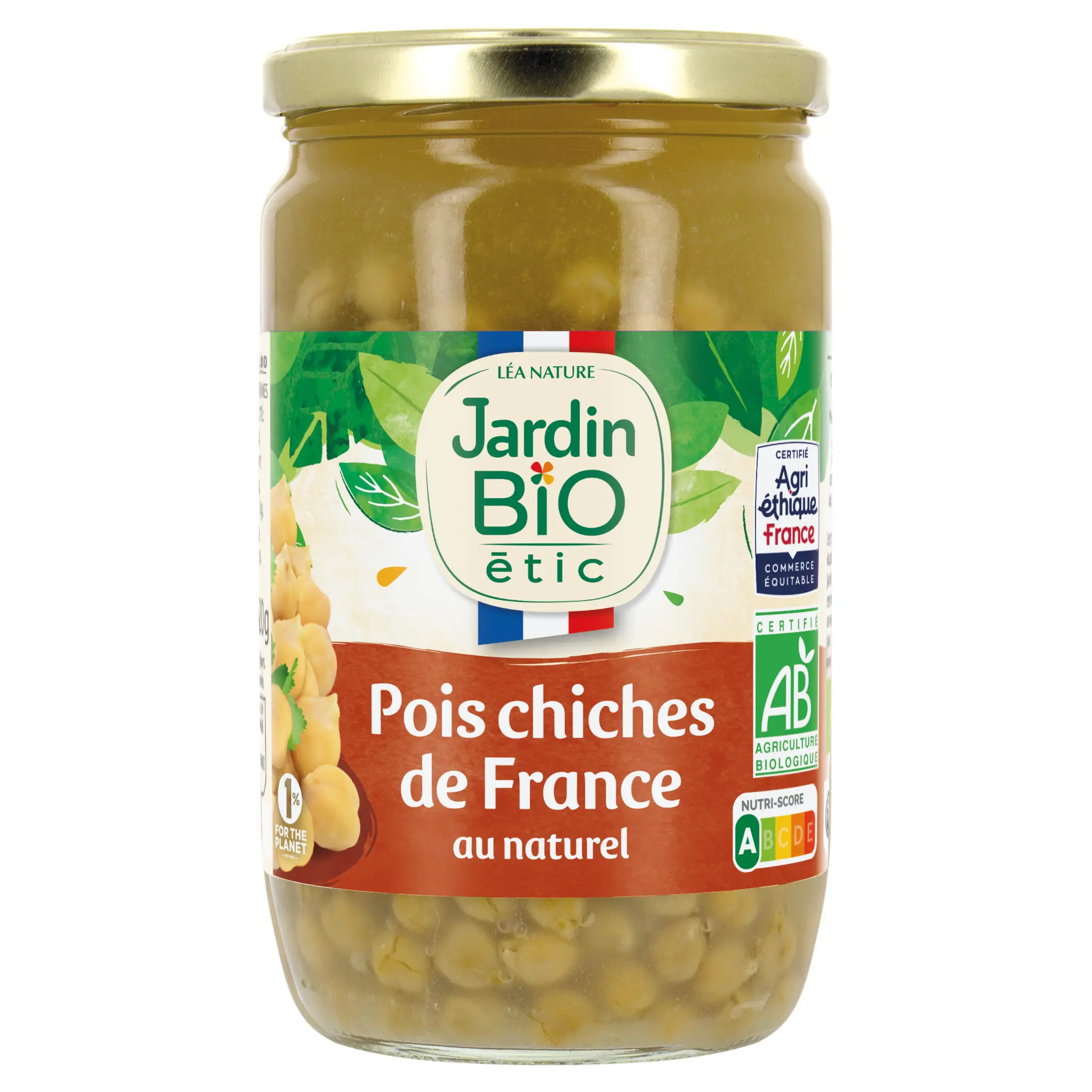 JARDIN BIO ETIC Pois chiches au naturel en bocal