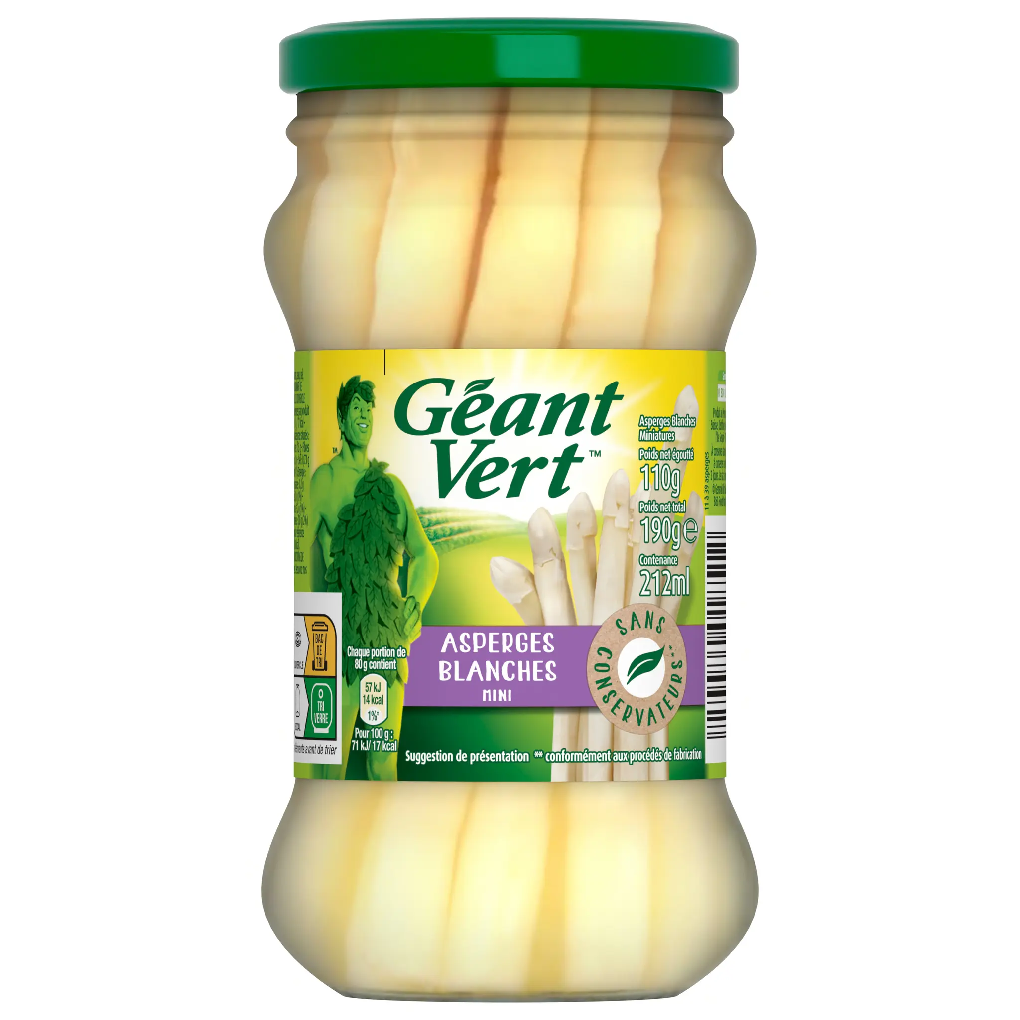 GEANT VERT Asperges blanches miniatures en bocal