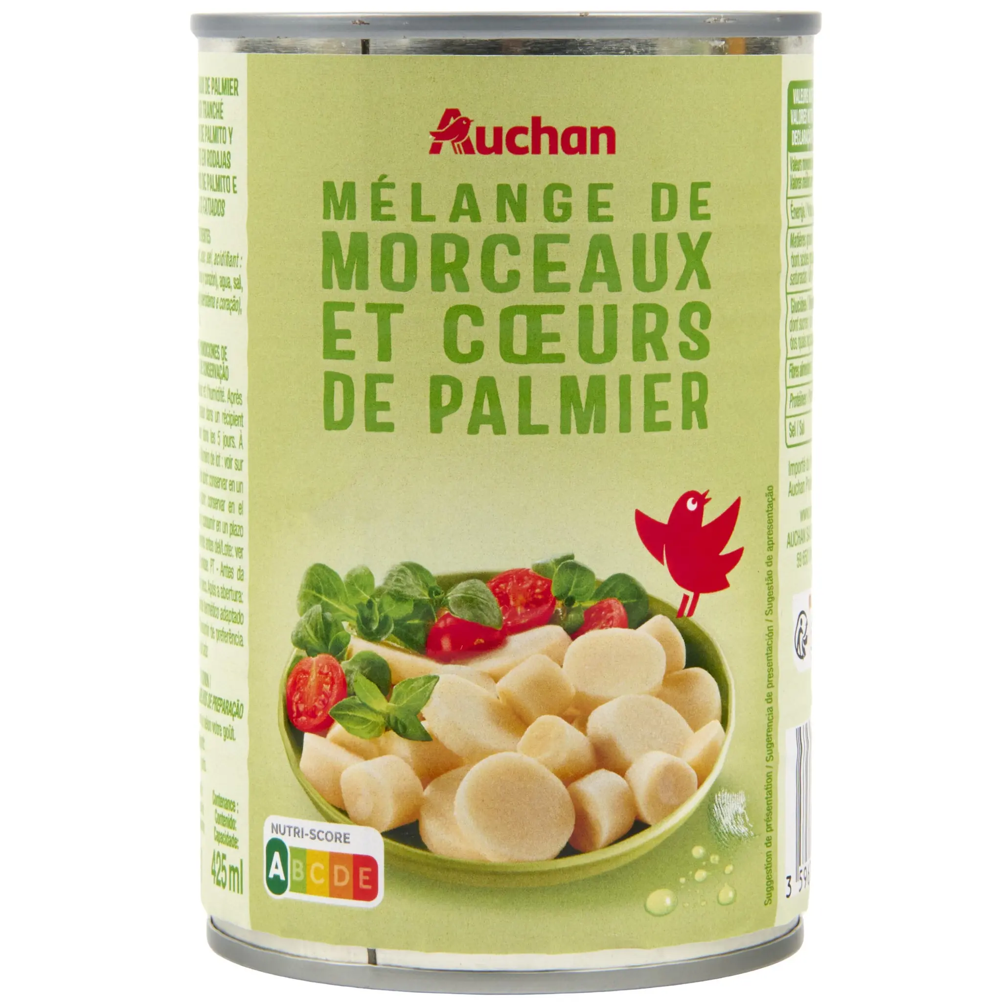 AUCHAN Morceaux de coeurs de palmier spécial salade
