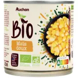 AUCHAN BIO Mais doux en grains sans sucres ajoutés