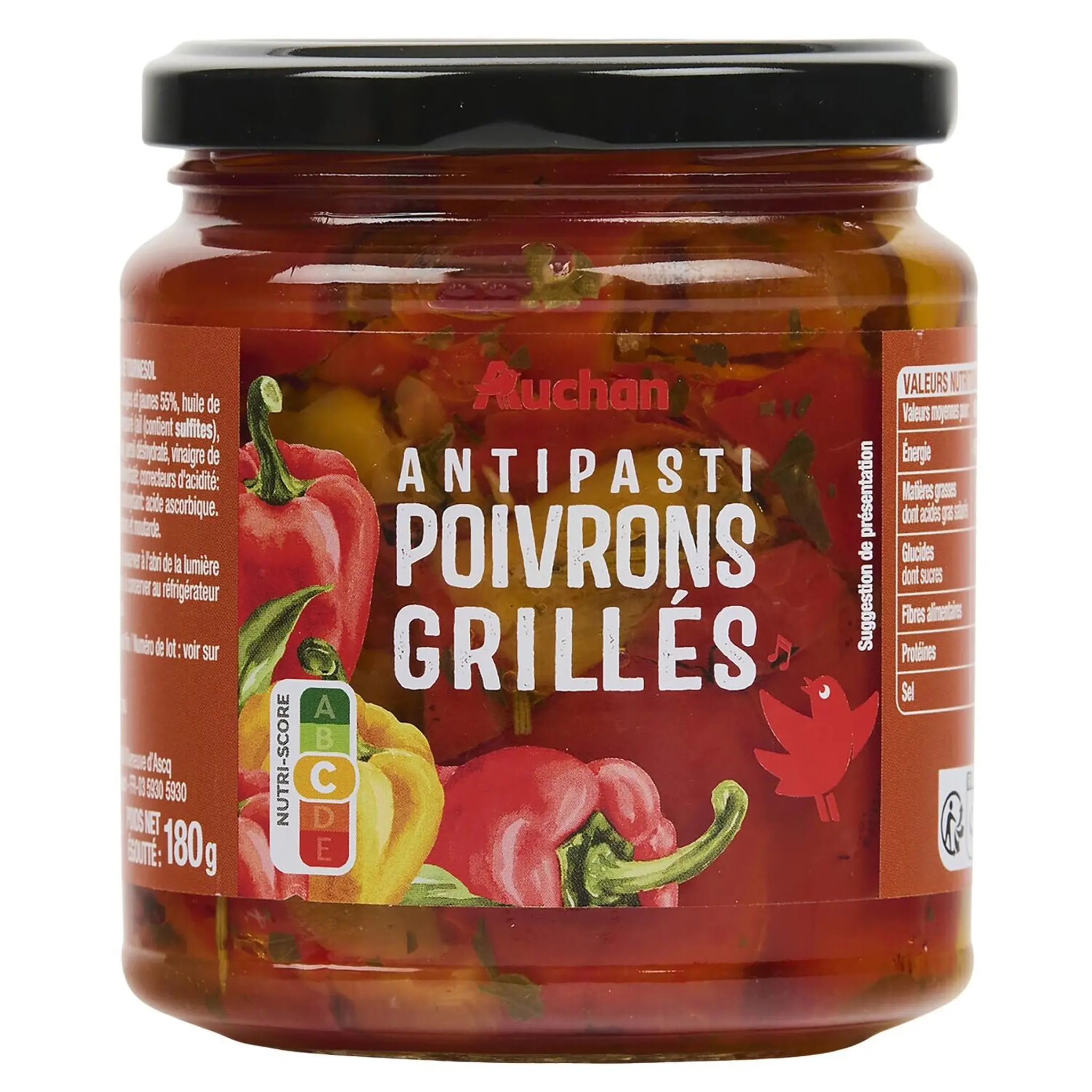 AUCHAN Poivrons grillés en bocal