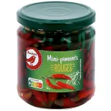 AUCHAN Mini-piments rouges au vinaigre bocal