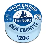 PETIT NAVIRE Thon entier au naturel déjà égoutté MSC