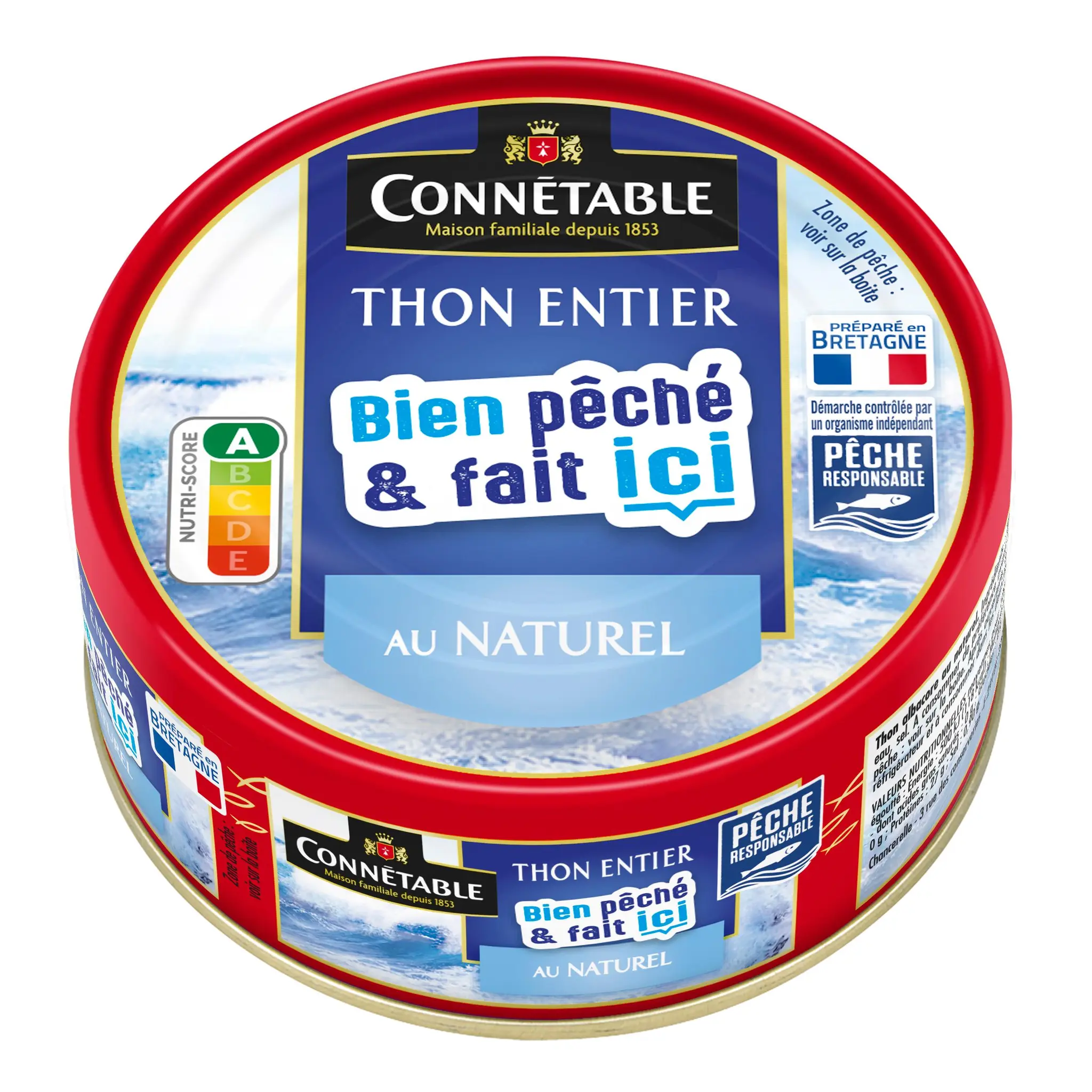 CONNETABLE Thon entier au naturel 100% filets
