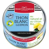 MOUETTES D'ARVOR Thon blanc germon au naturel au citron bio produit en Bretagne
