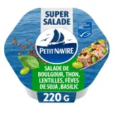 PETIT NAVIRE Super salade de boulgour thon lentilles fèves de soja et basilic