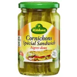 KUHNE Cornichons spécial sandwich aigres-doux sans conservateur sans sulfite