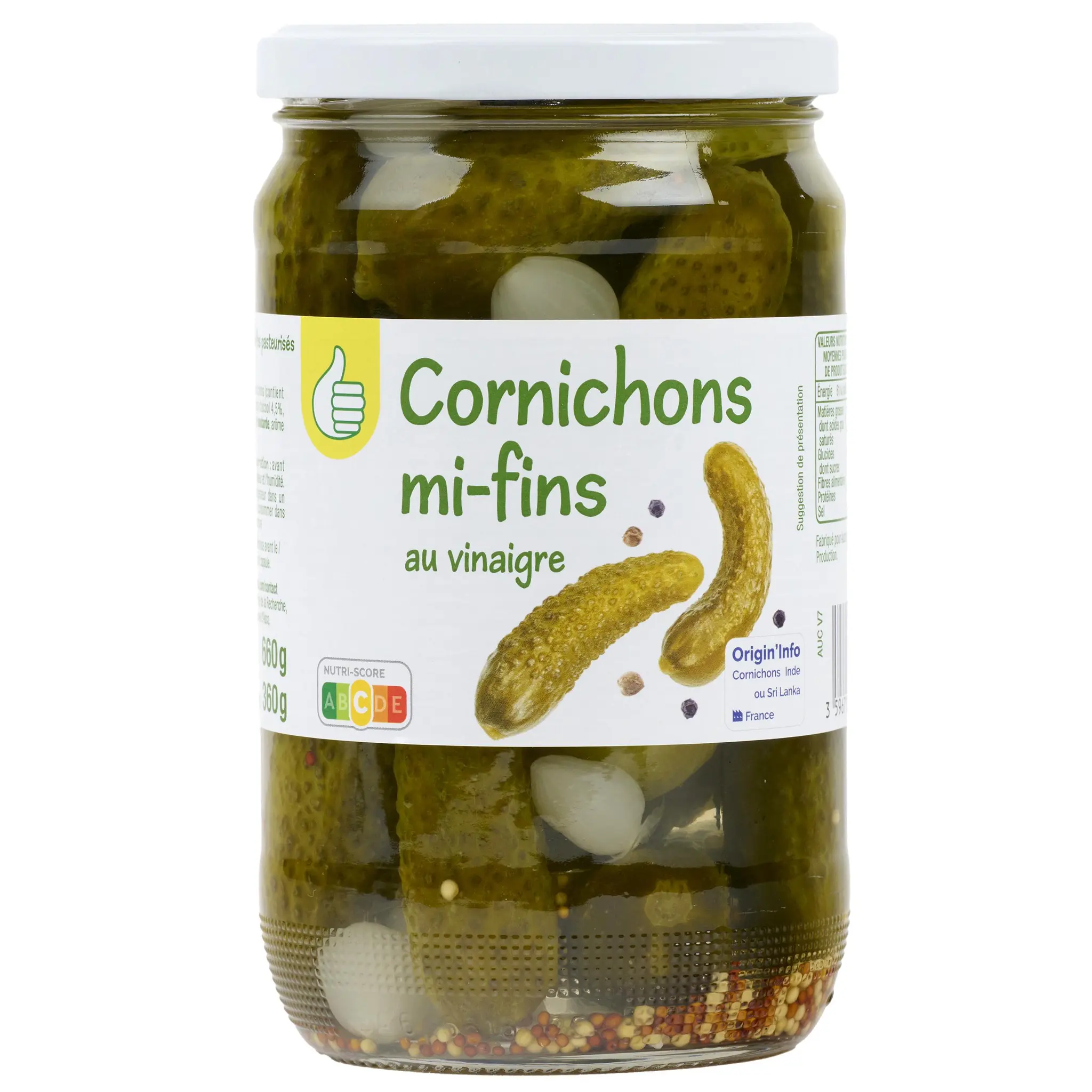 POUCE Cornichons mi-fins au vinaigre