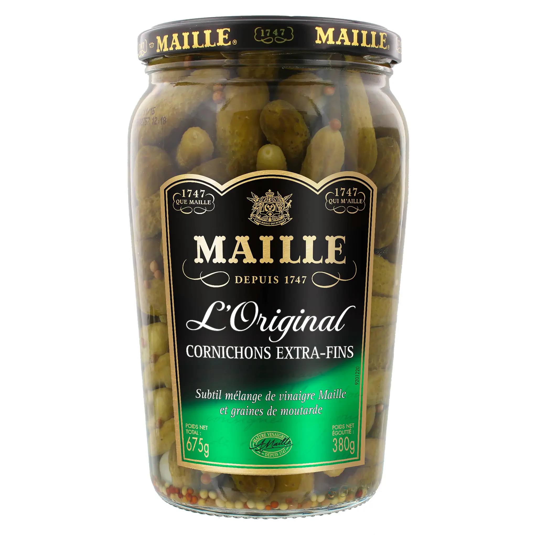 MAILLE Cornichons extra fins cueillis main sélection grand croquant