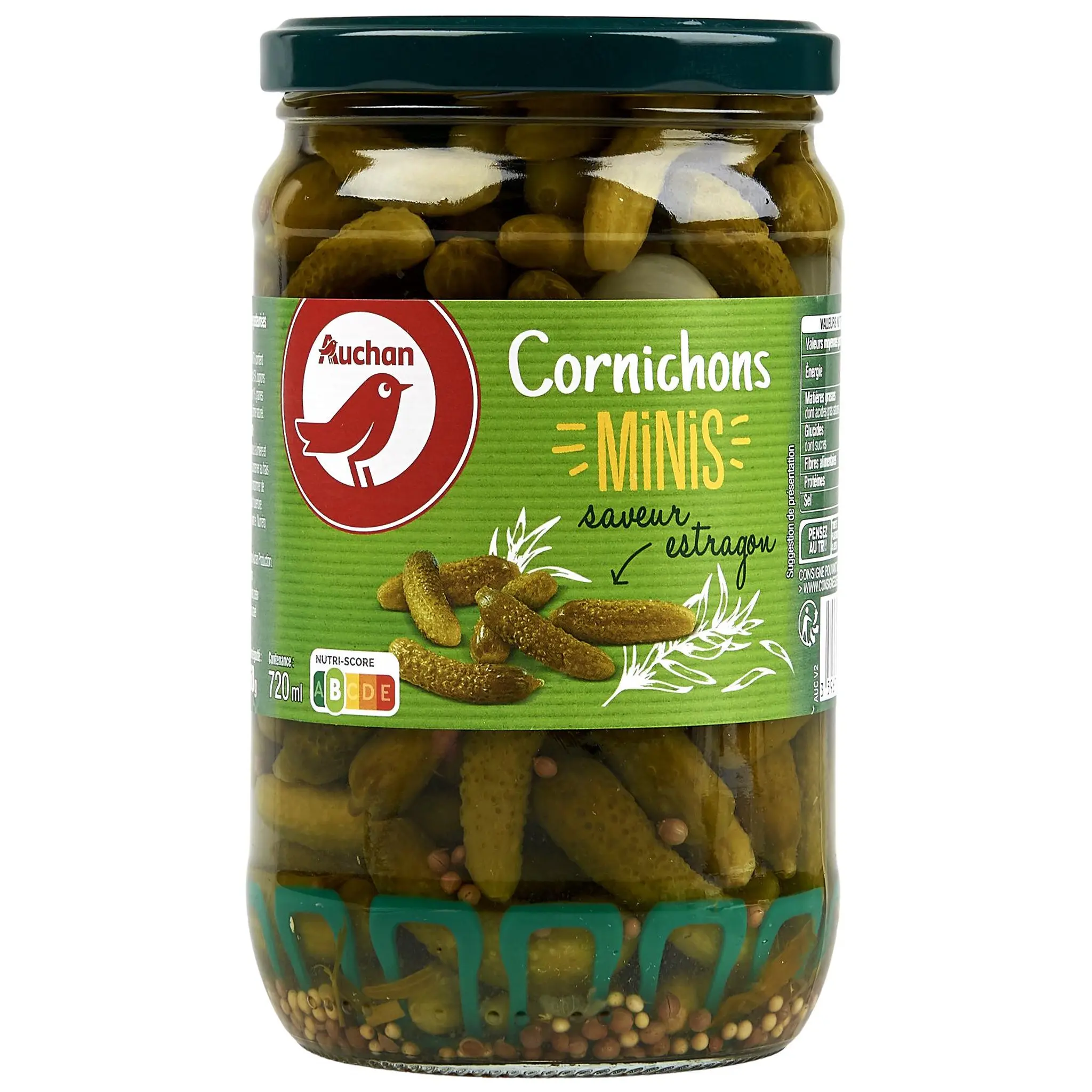 AUCHAN Mini cornichons à l'estragon