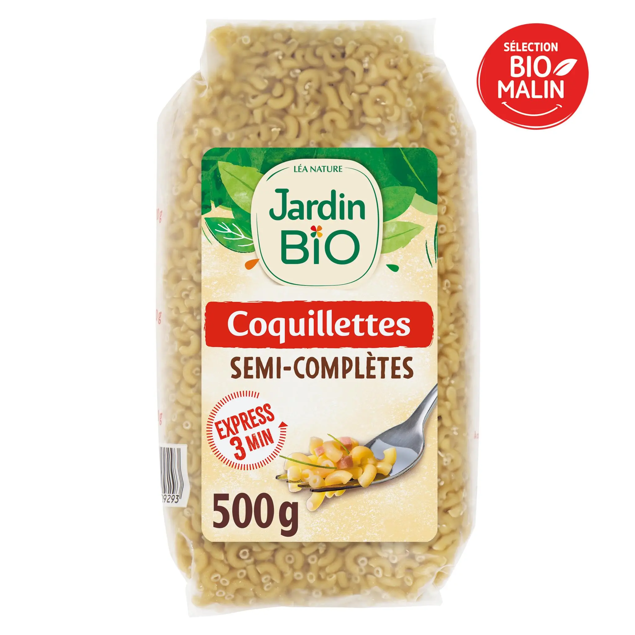 JARDIN BIO ETIC Coquillettes semi-complètes cuisson rapide 3min