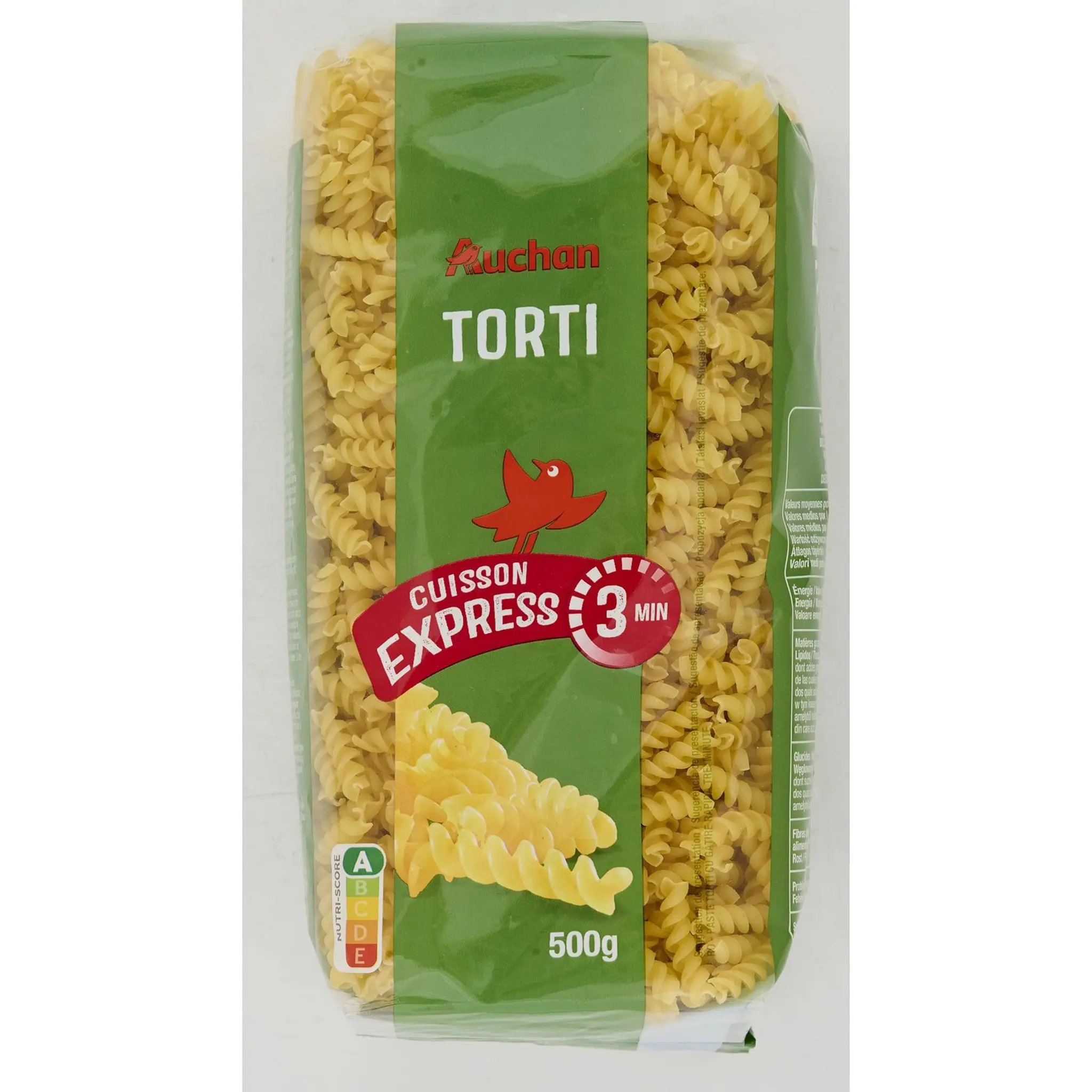 AUCHAN Torti cuisson rapide 3min