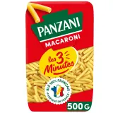 PANZANI Macaroni cuisson rapide 3min blé français