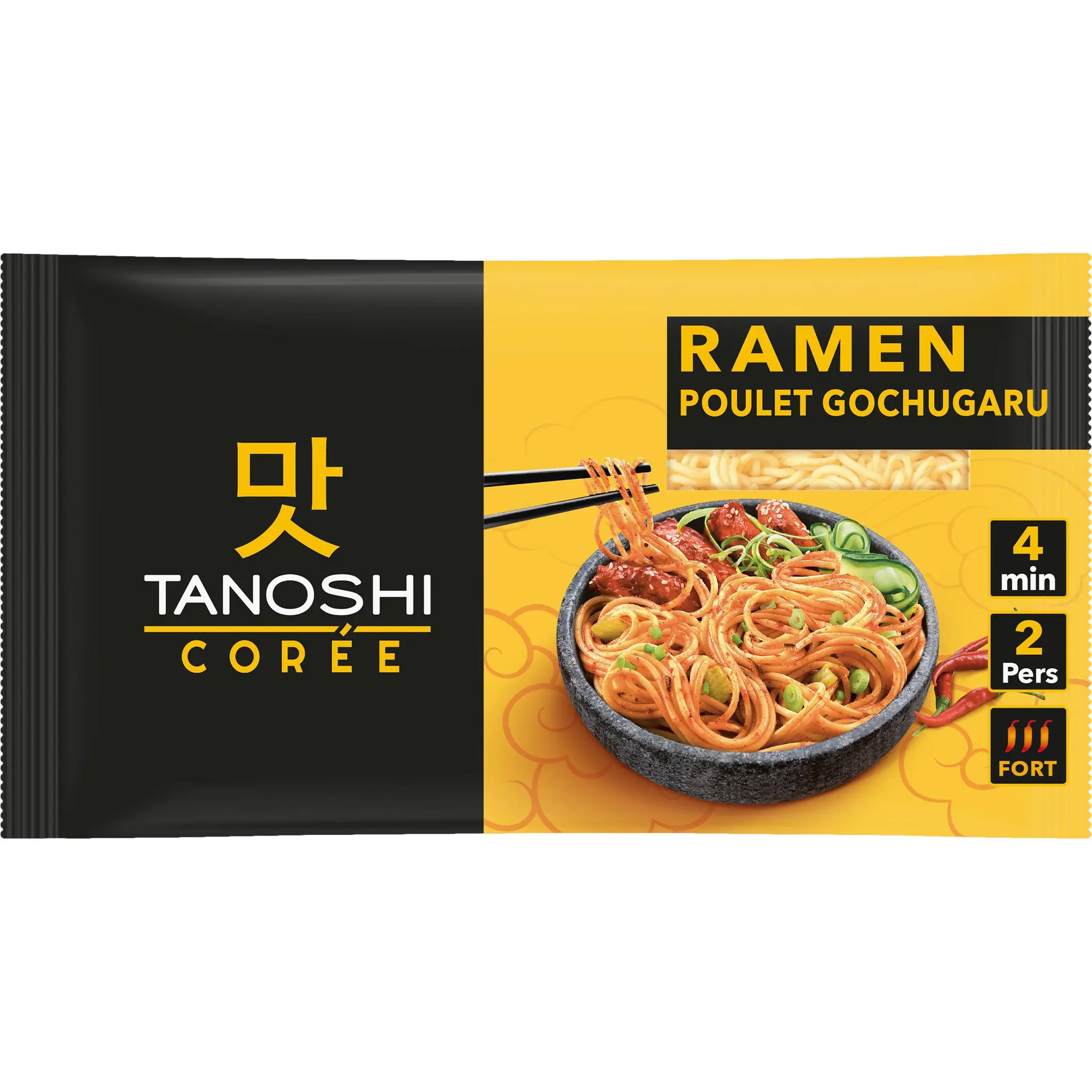 TANOSHI Nouilles précuites Ramen saveur poulet Gochugaru pimenté