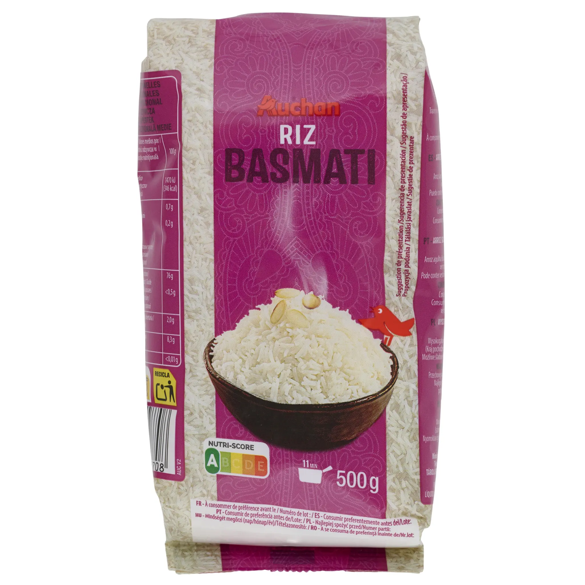 AUCHAN Riz basmati prêt en 11 min