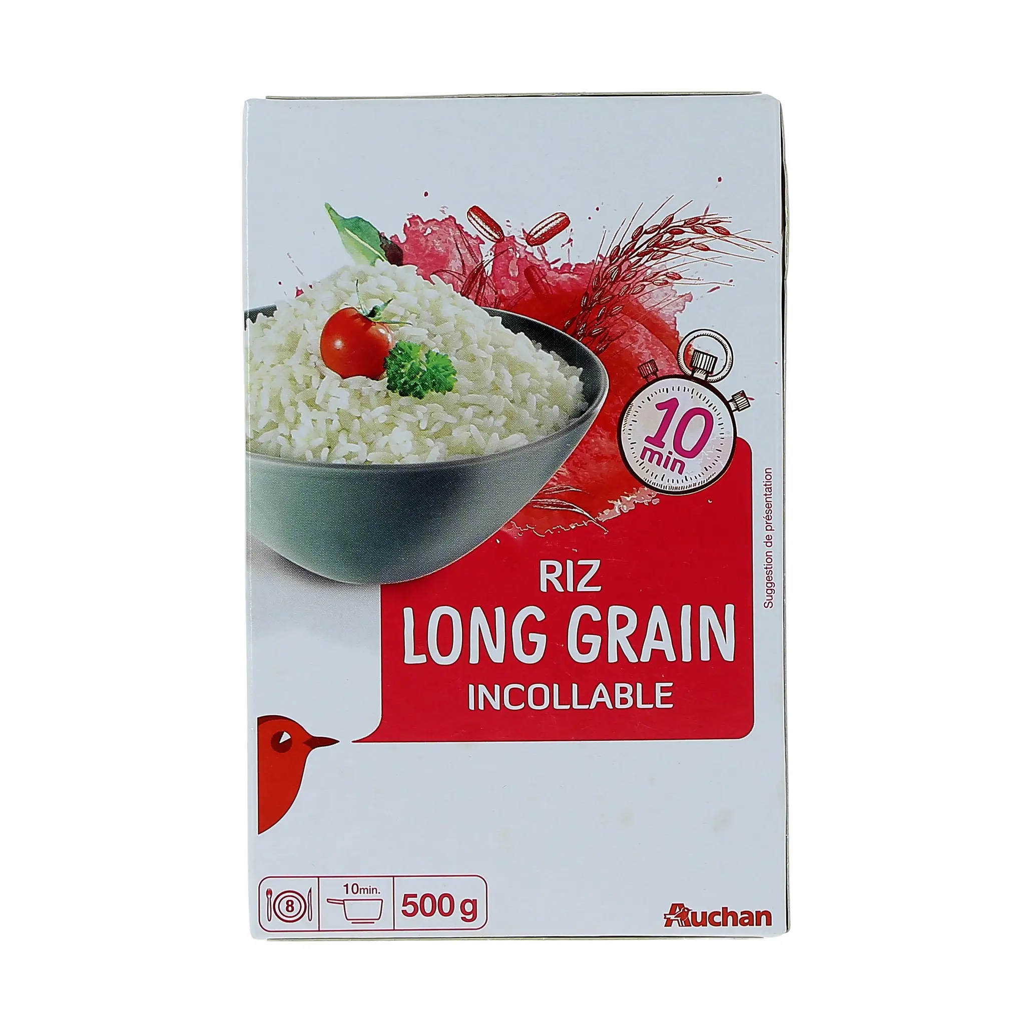 AUCHAN Riz long grain incollable cuisson rapide