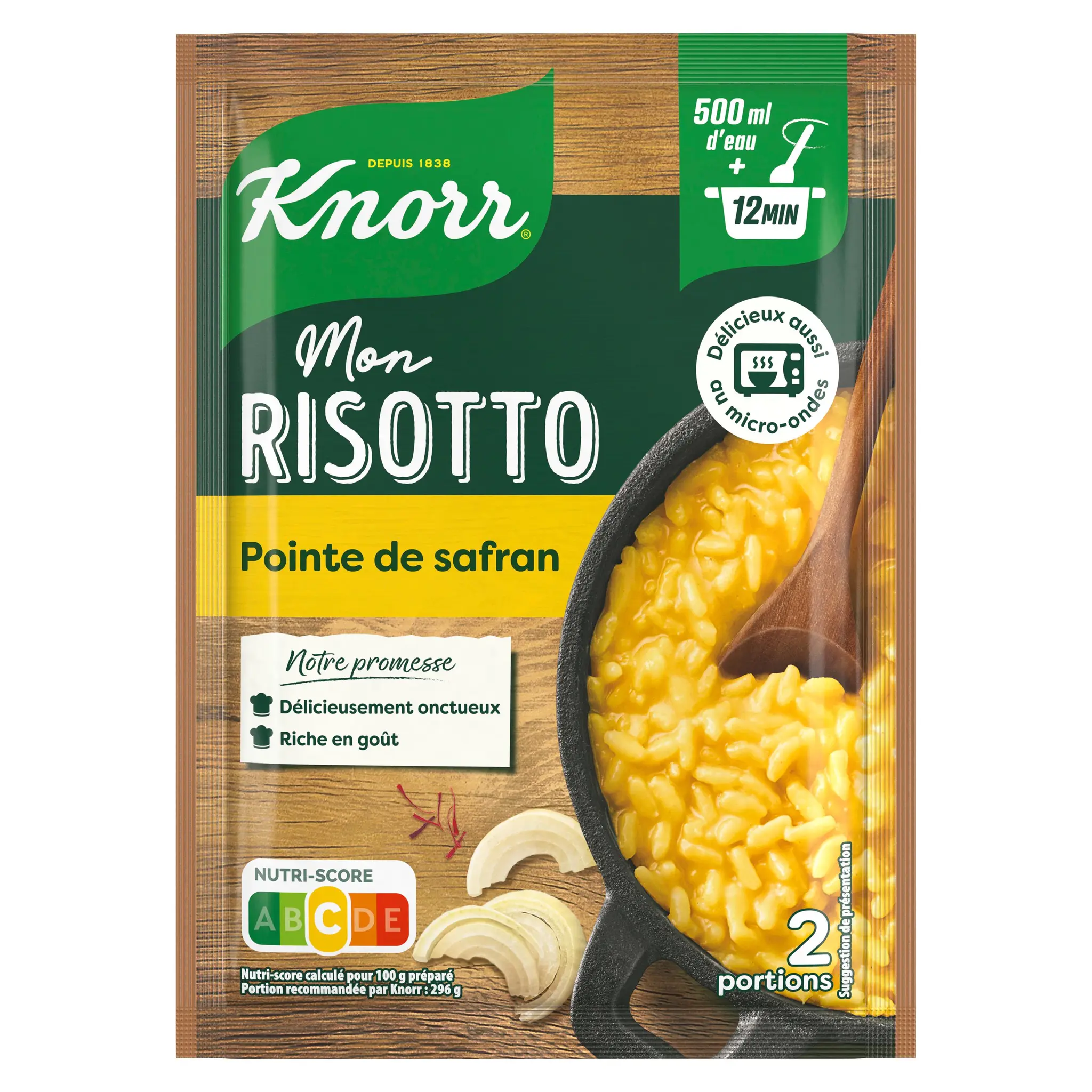 KNORR Riz Risotto avec pointe de safran cuisson 12min sachet