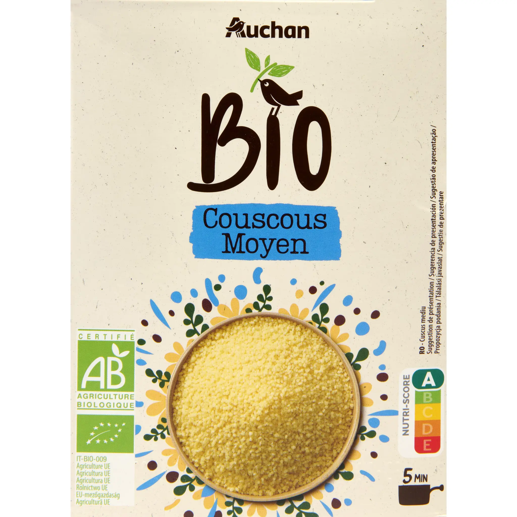 AUCHAN BIO Couscous moyen bio