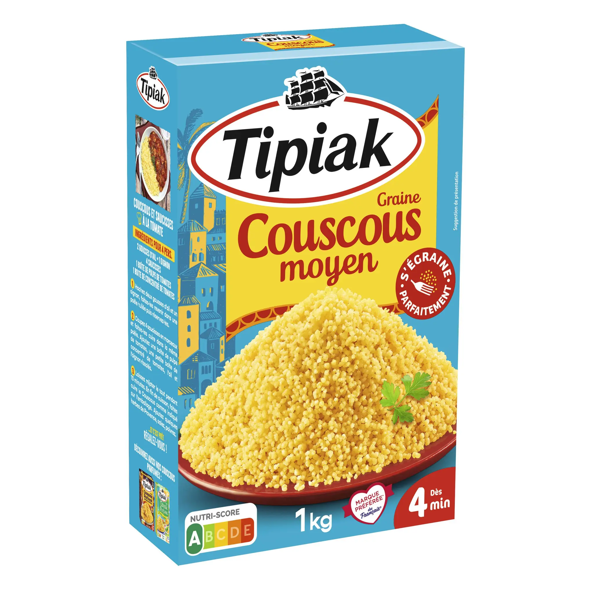 TIPIAK Couscous moyen prêt en 4min