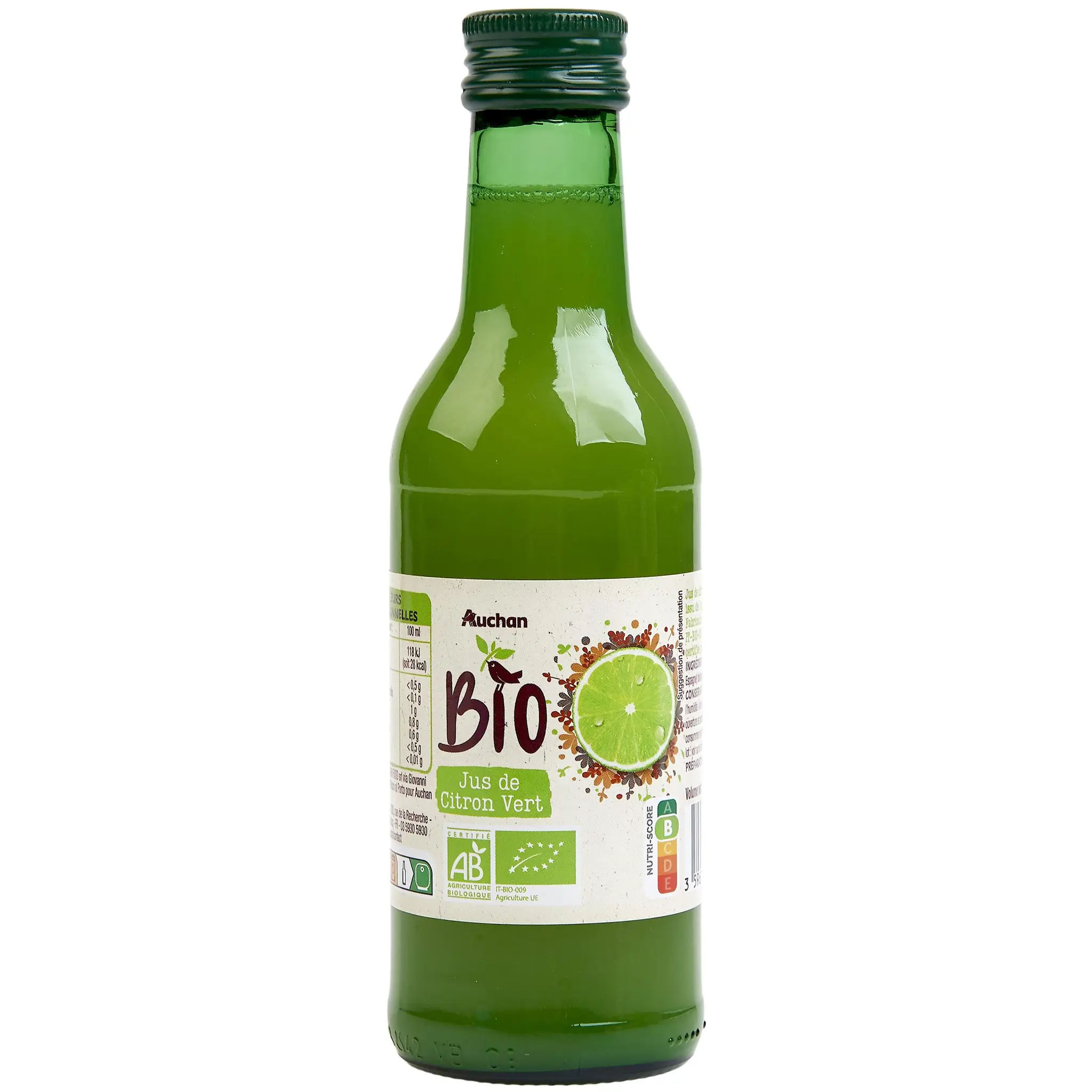AUCHAN BIO Jus de citron vert bio