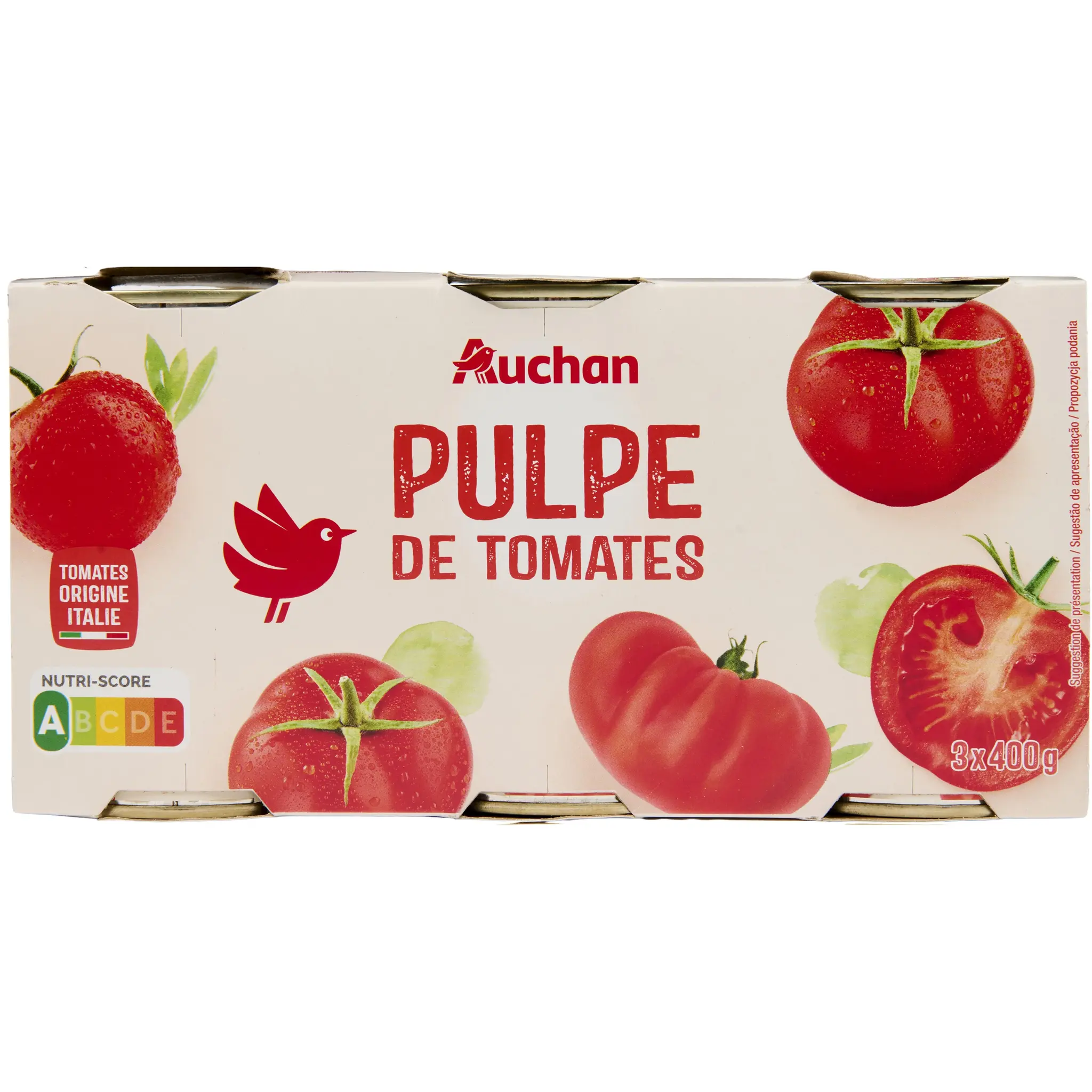 AUCHAN Pulpe de tomate en boîte