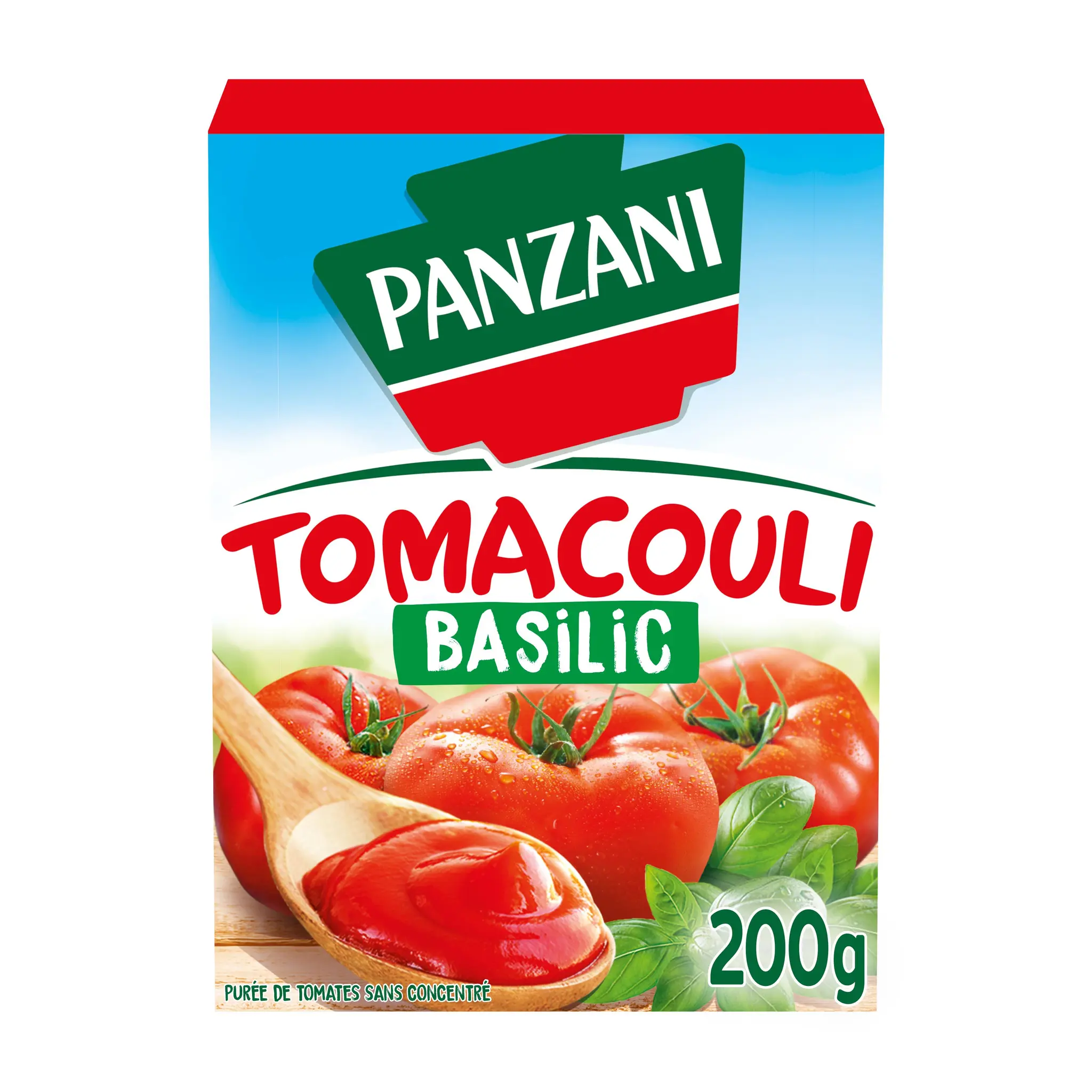 PANZANI Sauce tomacouli purée de tomates fraîches basilic en brique