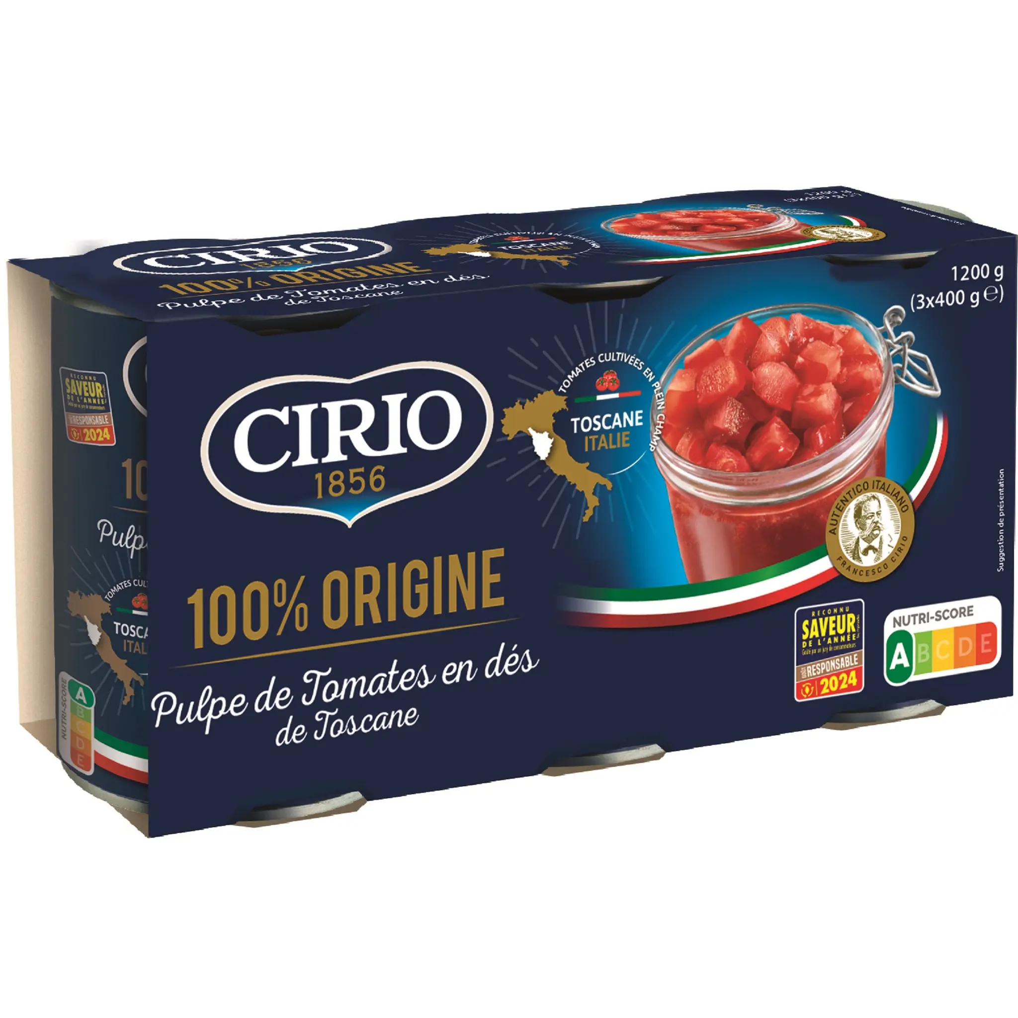 CIRIO Pulpe de tomates en dés de Toscane
