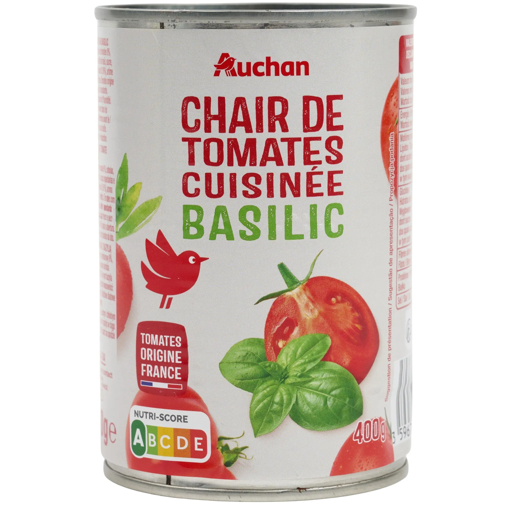AUCHAN Chair de tomates cuisinée au basilic