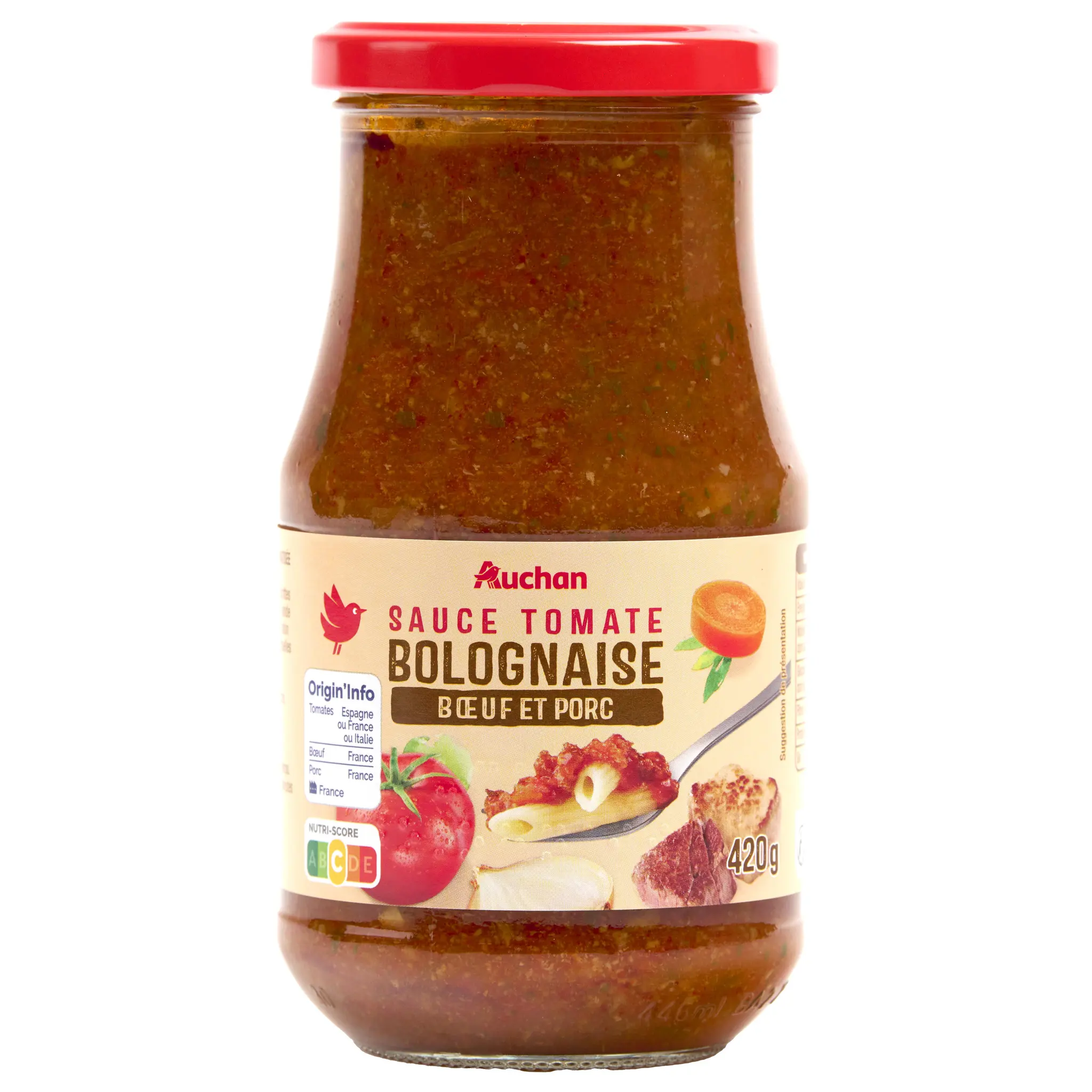 AUCHAN Sauce bolognaise porc boeuf