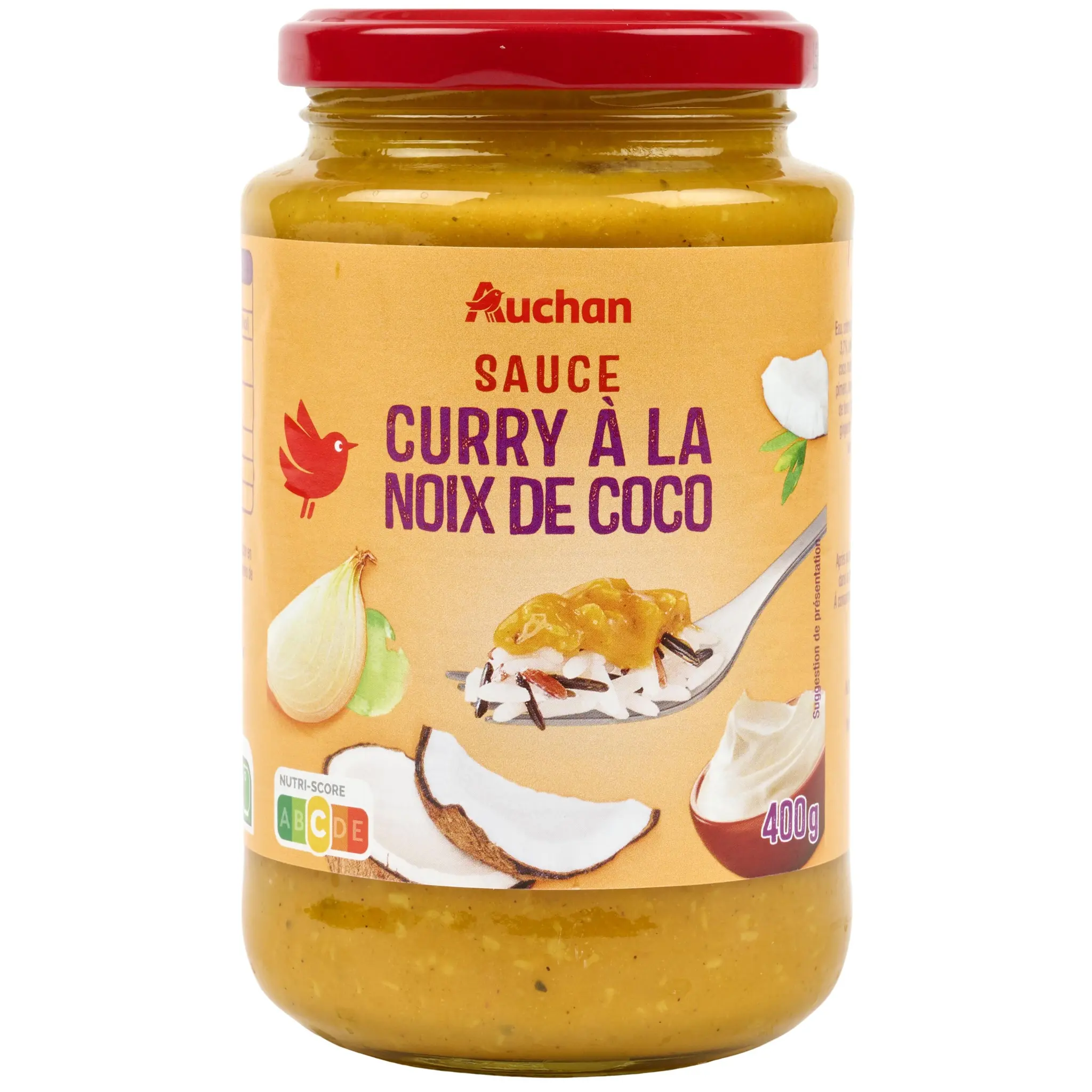 AUCHAN Sauce curry à la noix de coco en bocal