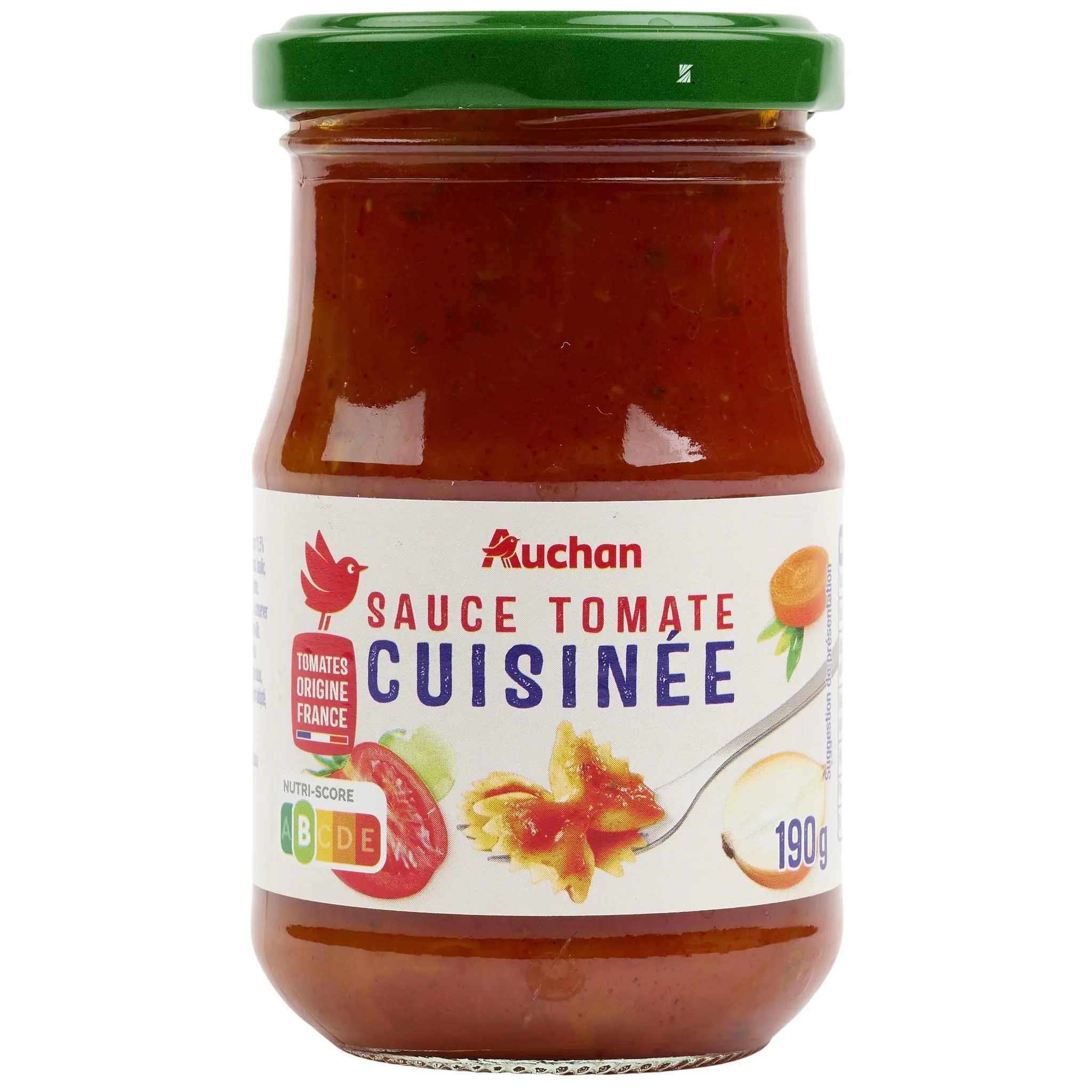 AUCHAN Sauce tomate cuisinée origine France en bocal