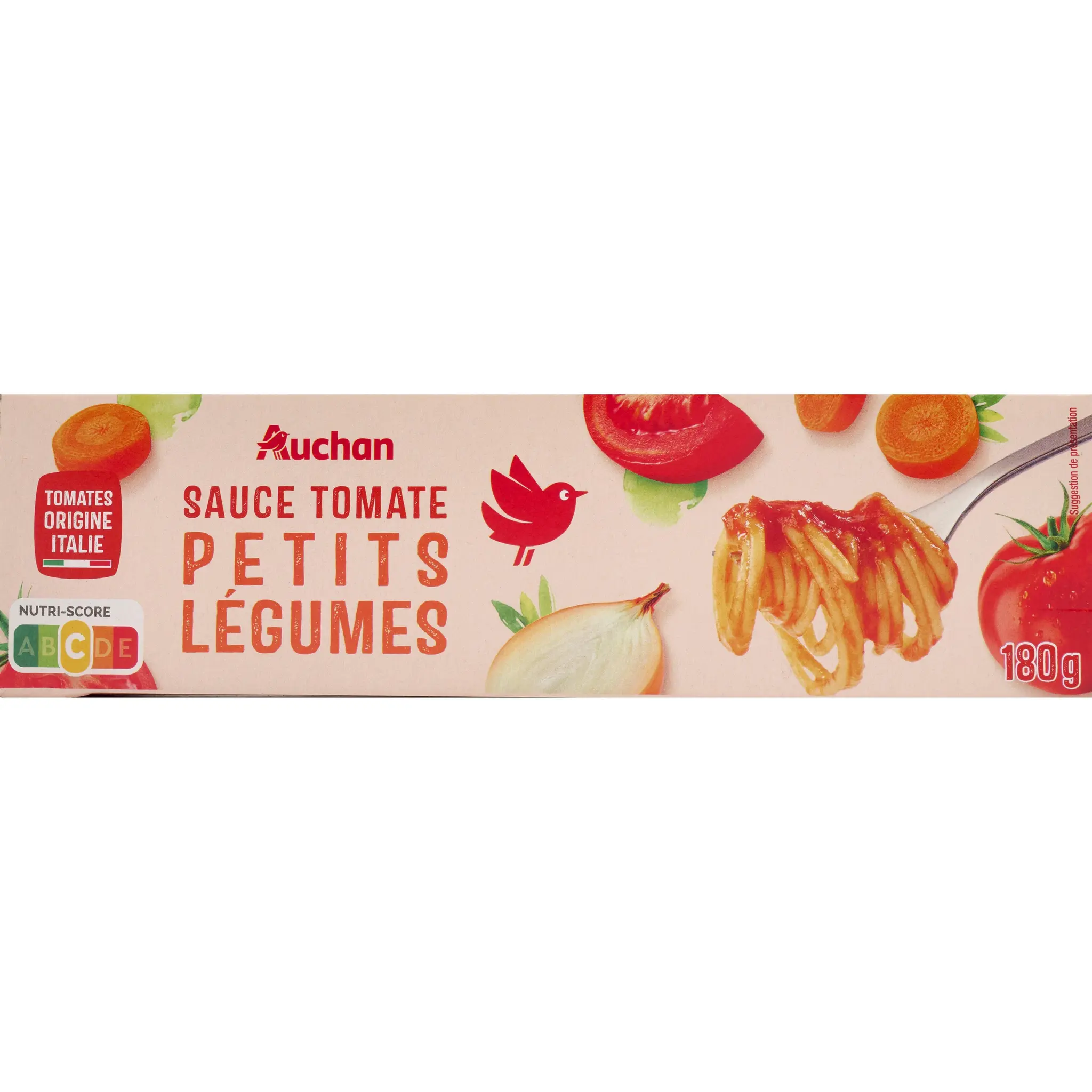 AUCHAN Sauce tomate aux petits légumes en tube