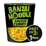 BANZAÏ NOODLE Cup nouilles saveur curry prêt en 3 minutes