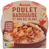 AUCHAN Poulet basquaise avec riz blanc