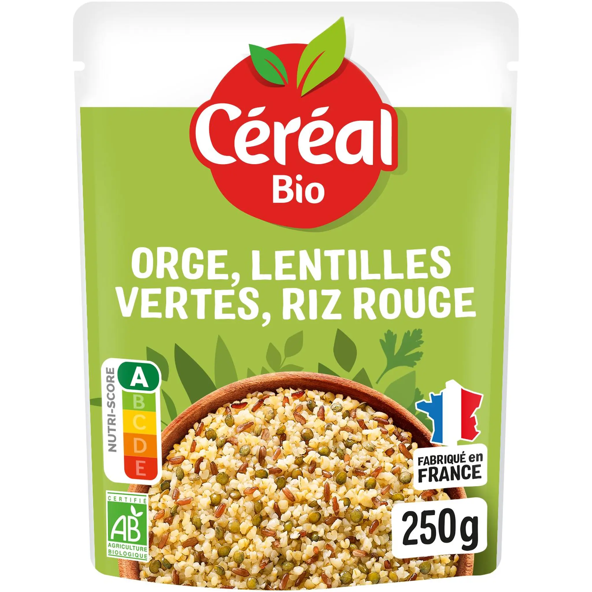 CÉRÉAL BIO Orge lentilles vertes et riz rouge sachet express