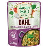 JARDIN BIO ETIC Dahl de lentilles corail et pois cassés sachet express