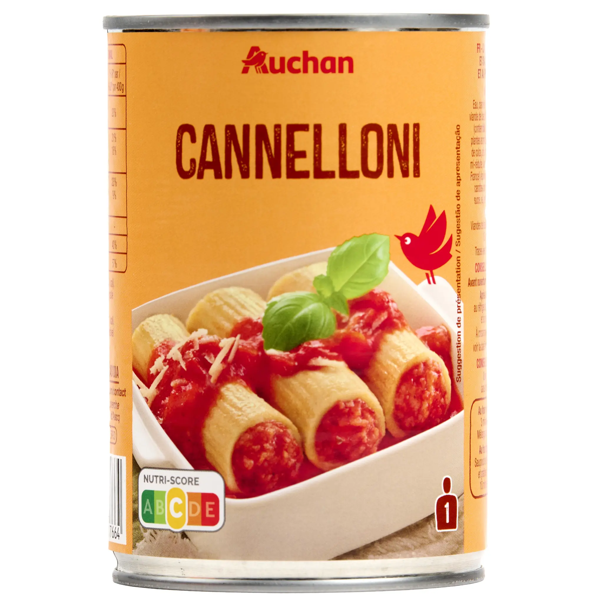 AUCHAN Cannelloni pur bœuf viande bovine origine France