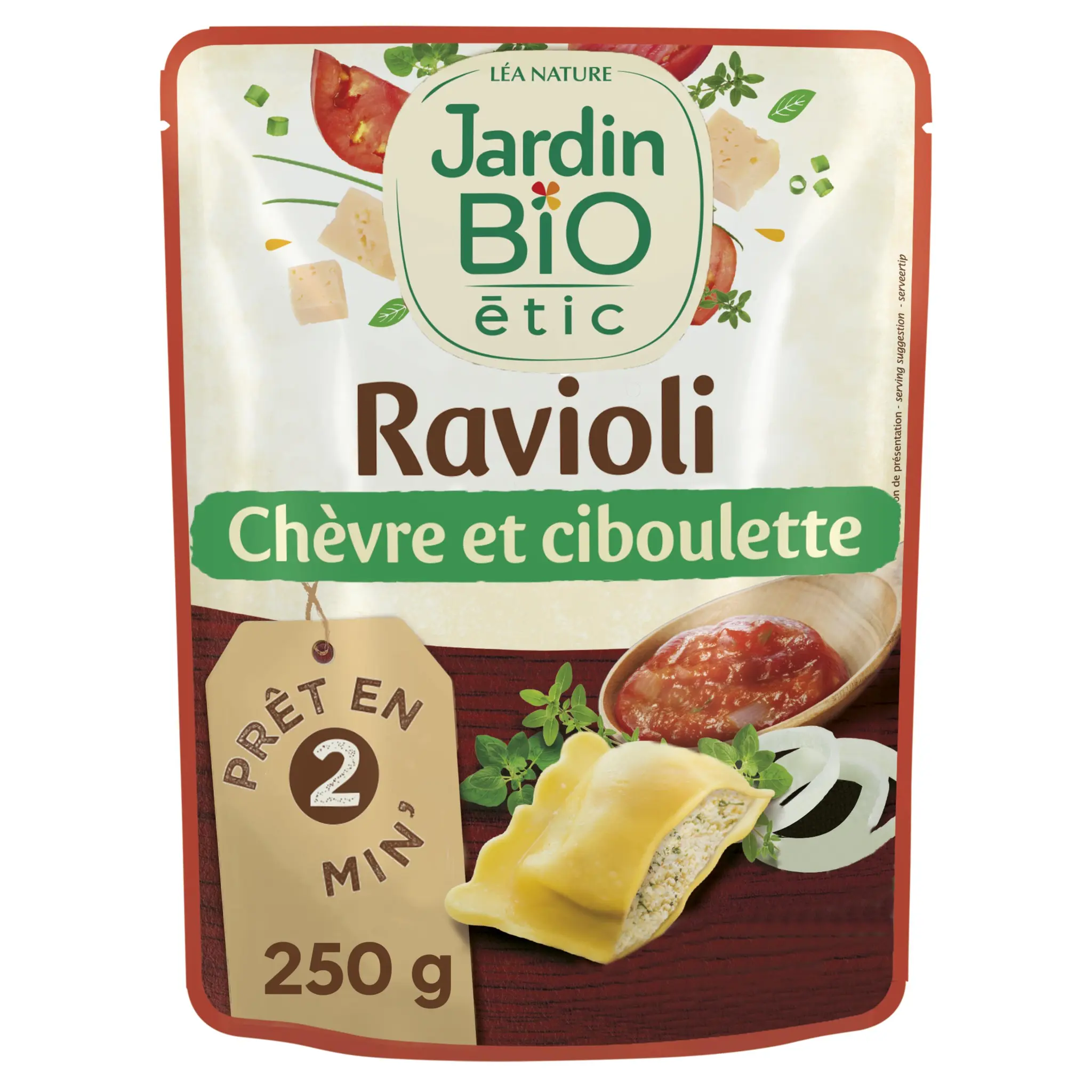 JARDIN BIO ETIC Ravioli au chèvre et ciboulette sachet express