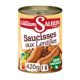 WILLIAM SAURIN Saucisses aux lentilles