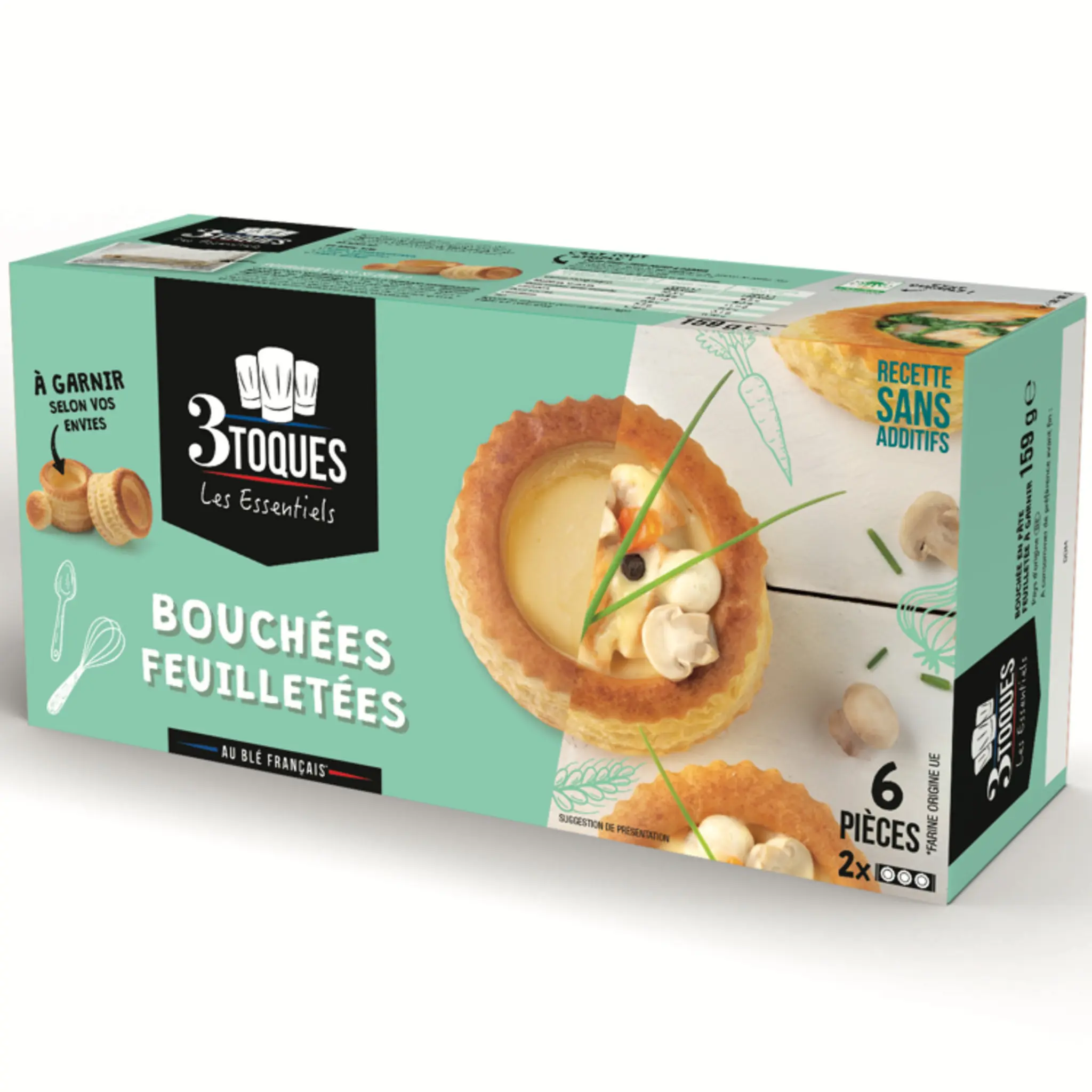 LES 3 TOQUES Bouchées feuilletées à garnir