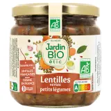 JARDIN BIO ETIC Lentilles vertes cuisinées aux petits légumes bio en bocal