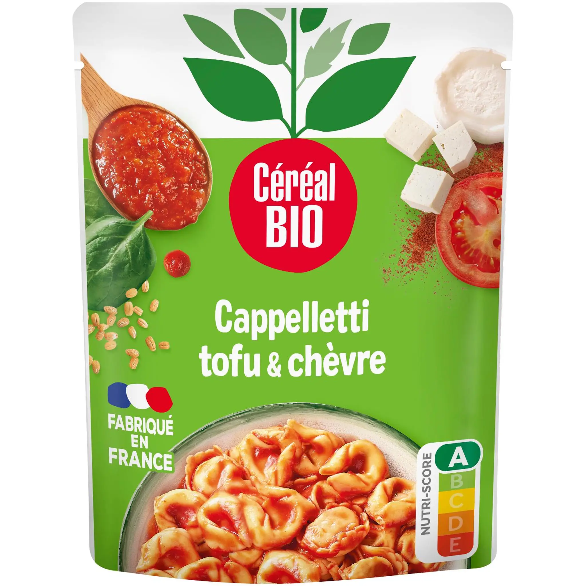 CÉRÉAL BIO Cappelletti tofu épinards chèvre sauce tomate sachet express