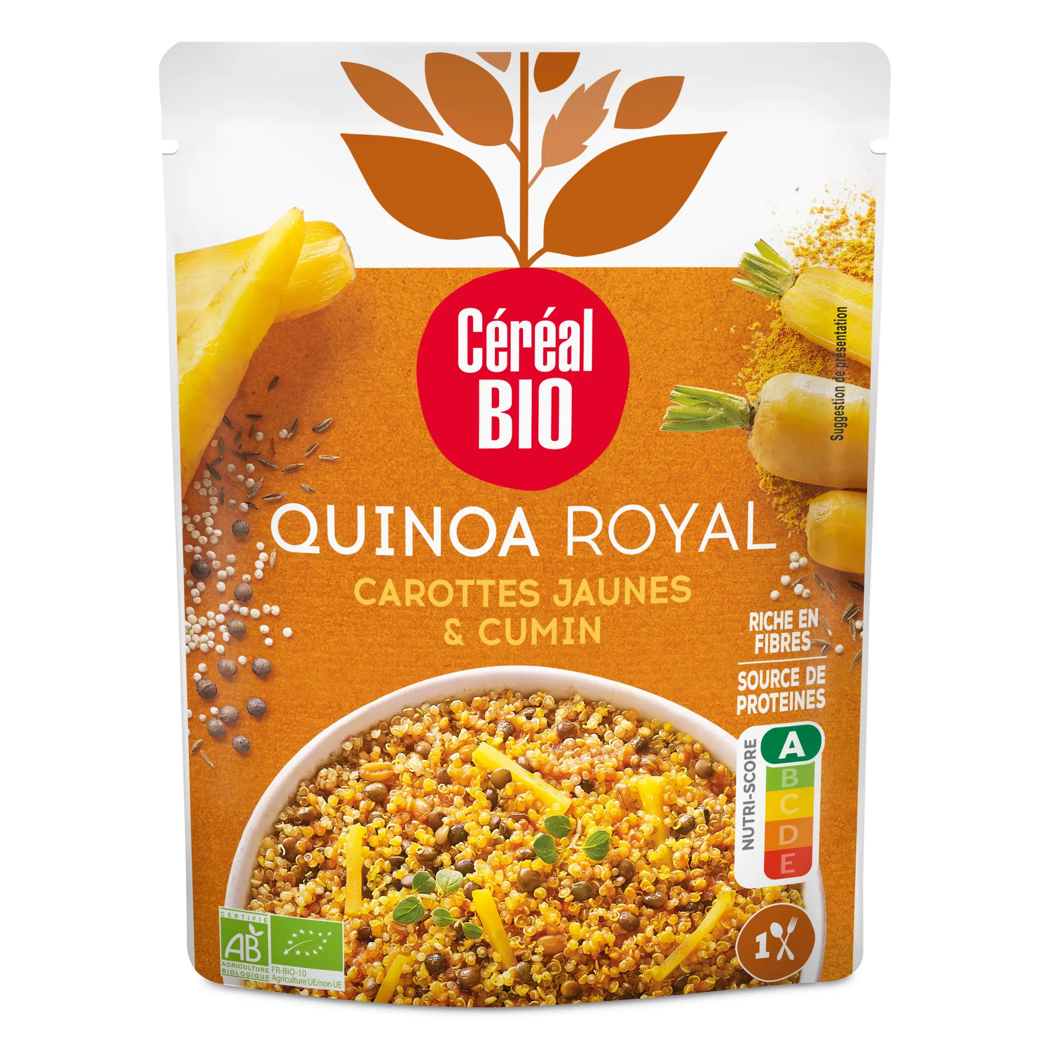 CÉRÉAL BIO Quinoa royal carottes jaunes et cumin sachet express