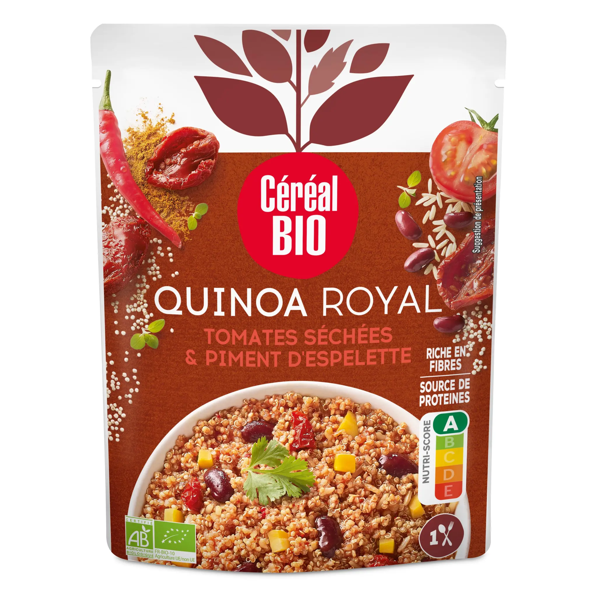 CÉRÉAL BIO Quinoa royal bio tomates séchées et piment d'Espelette sachet