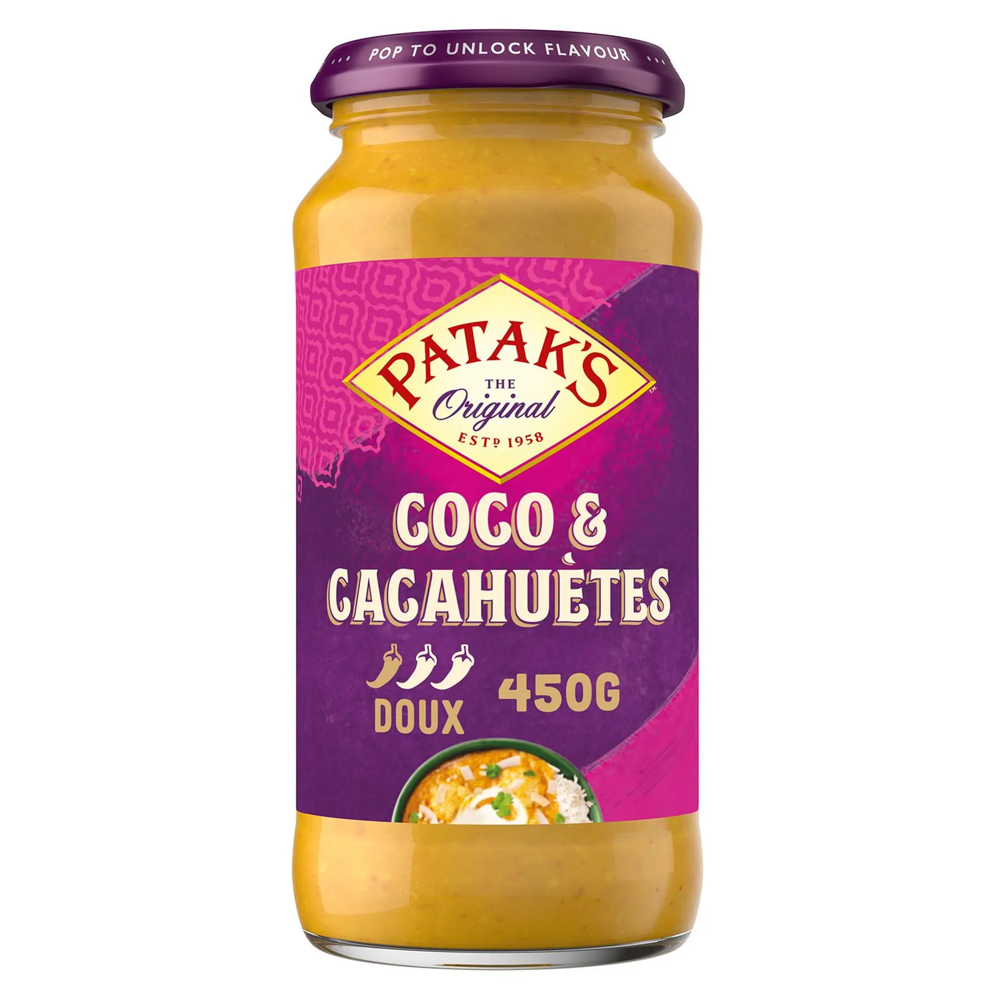 PATAK'S Sauce curry indienne coco cacahuètes et cardamome