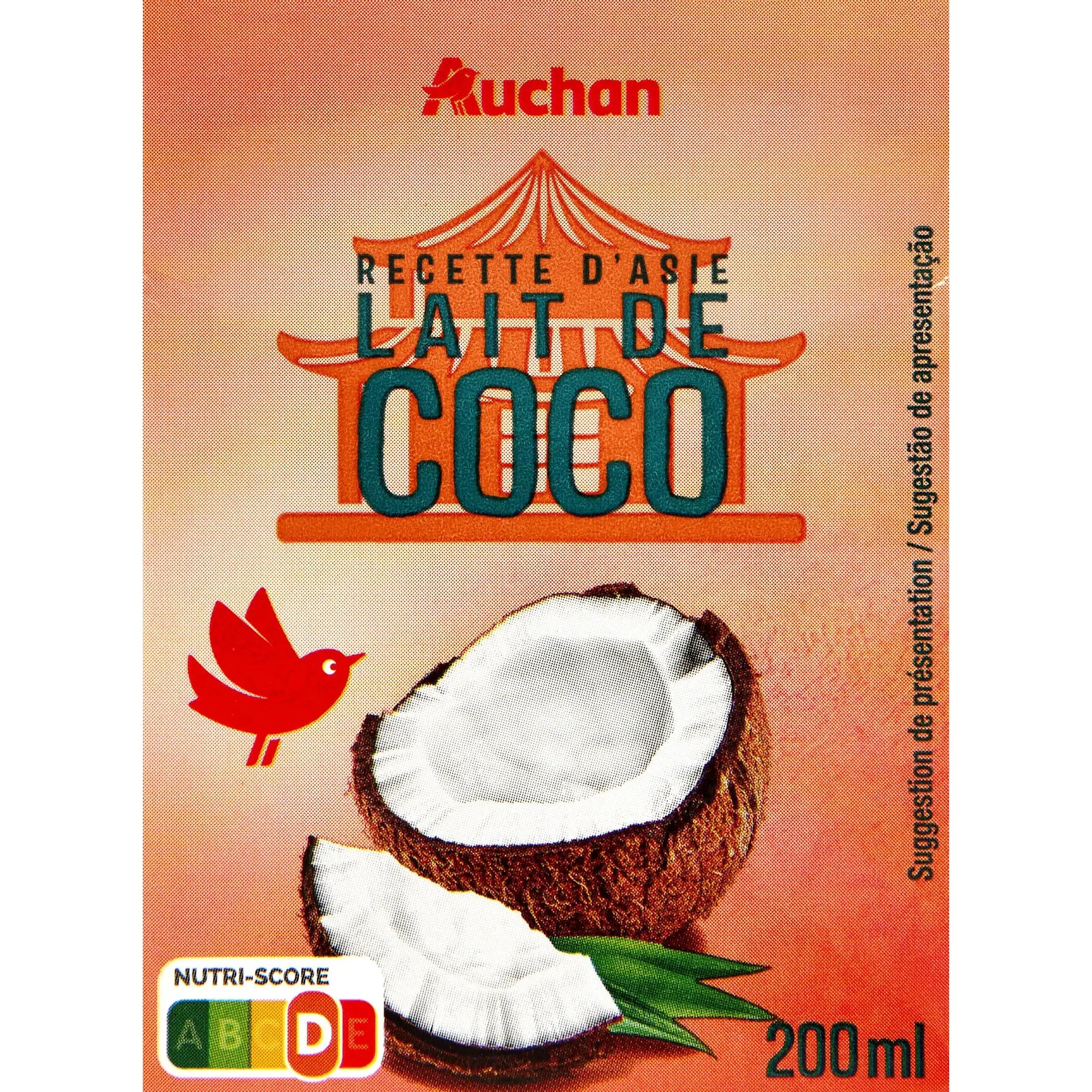 AUCHAN Lait de coco brique