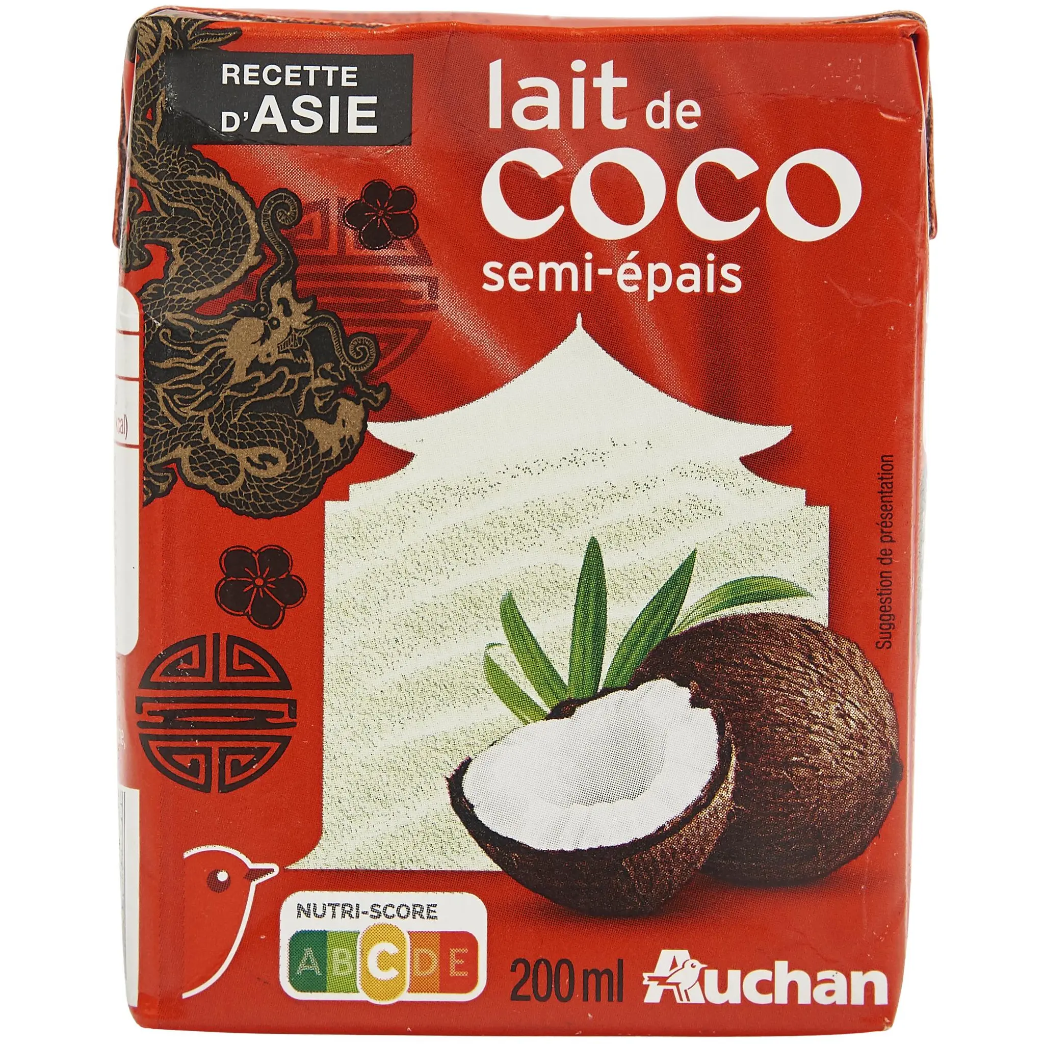 AUCHAN Lait de coco semi épais