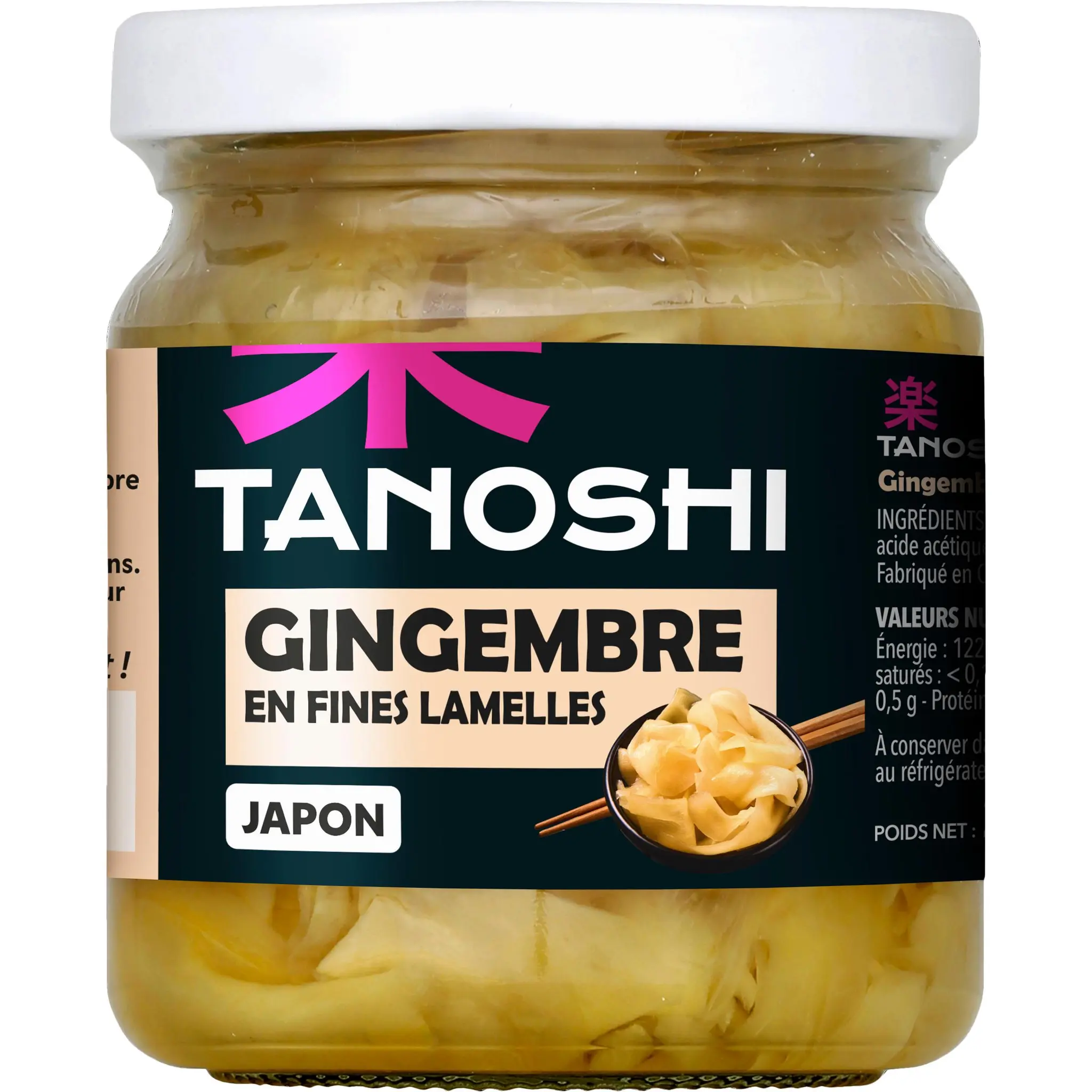 TANOSHI Gingembre en fines lamelles en bocal