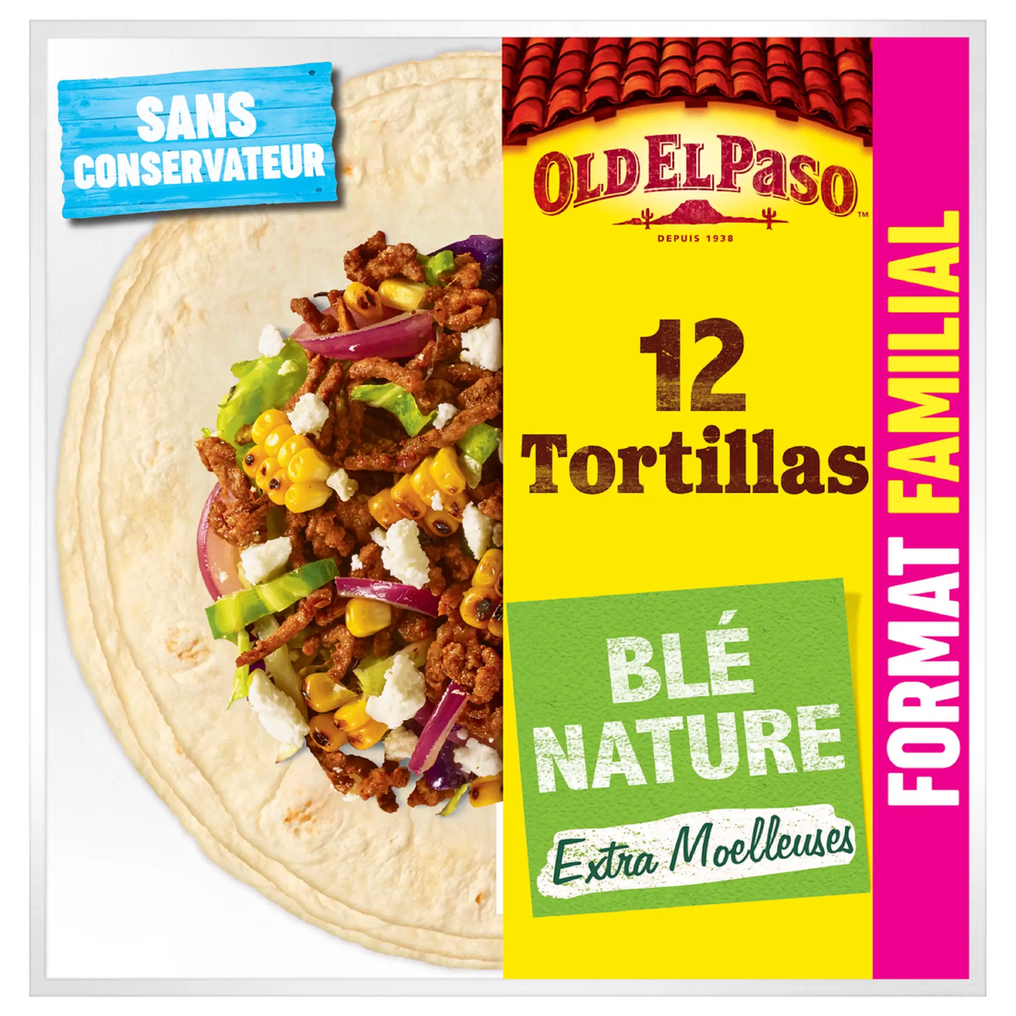 OLD EL PASO Tortillas de blé nature format familial